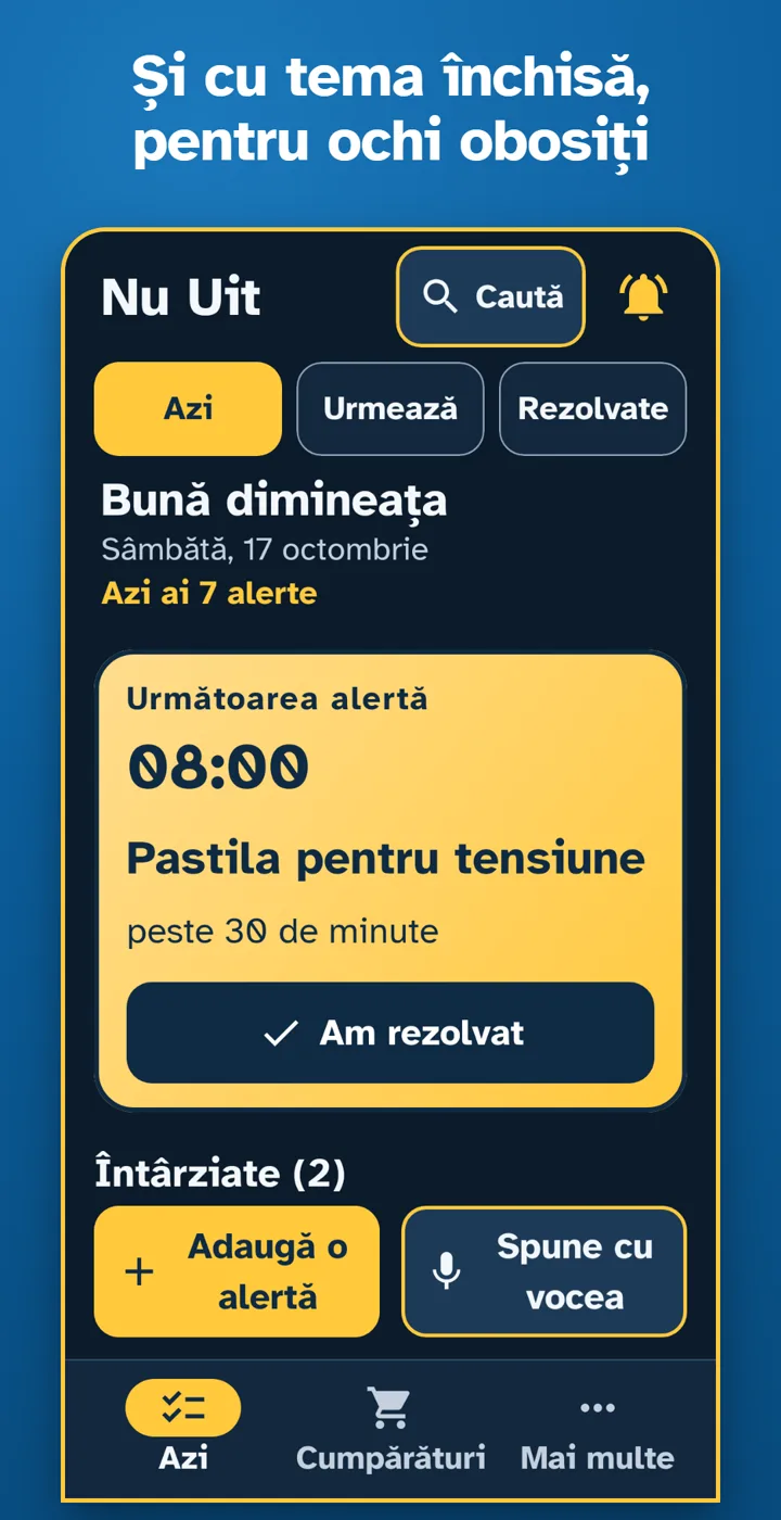 Și cu tema închisă, pentru ochi obosiți