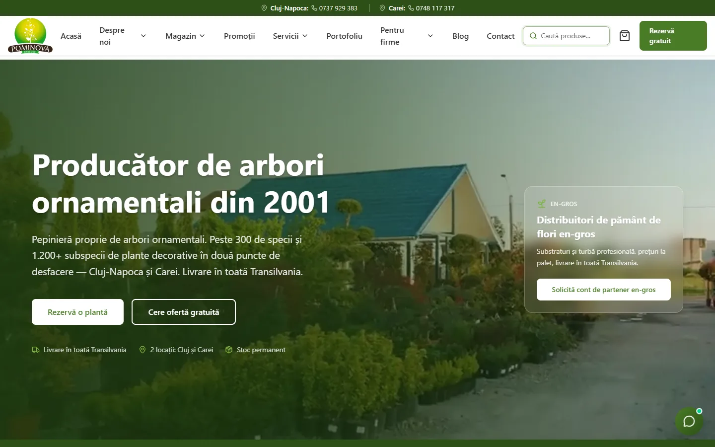 The pominova.ro home page